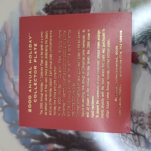Lenox VTG 2000 Annual "Bringing Home Christmas" Holiday Collector Plate NIB/NWT - Picture 17 of 17